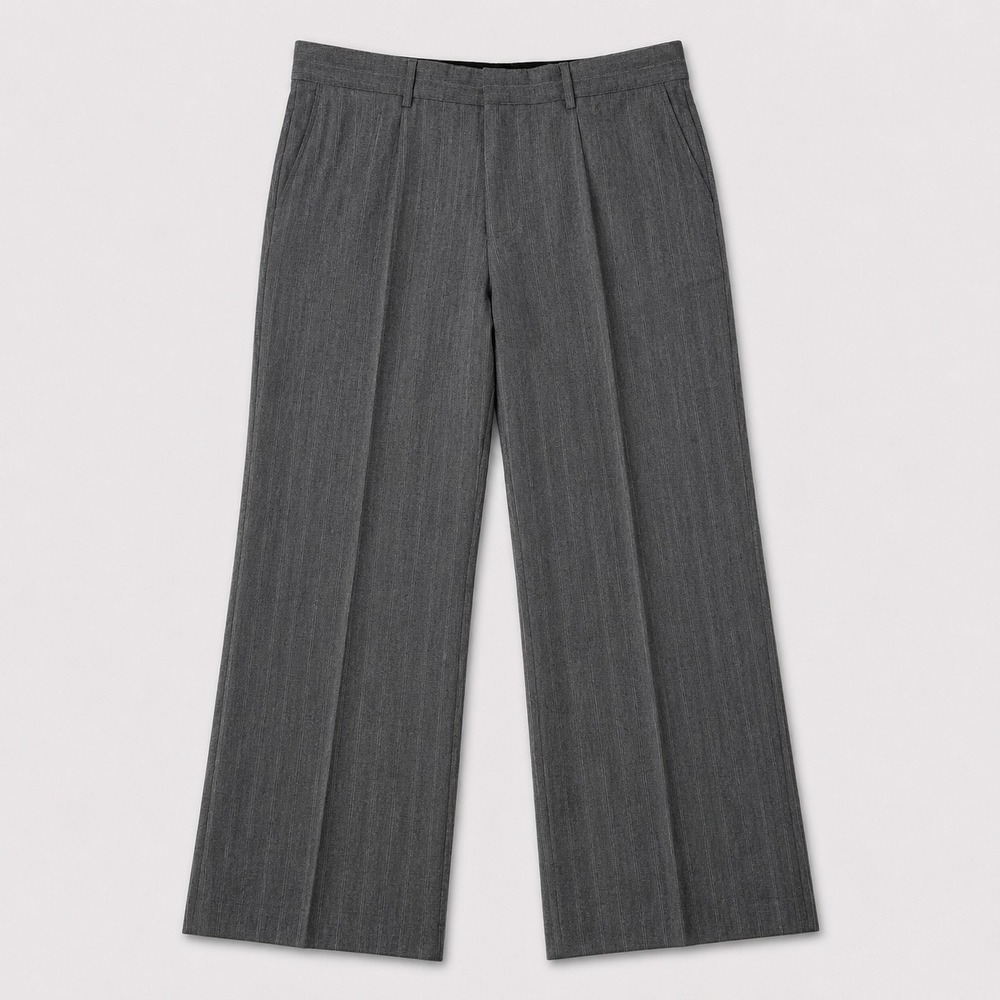 Express Design Studio Producer Dress Pants Mens 36x30 Gray Pinstripe Wool